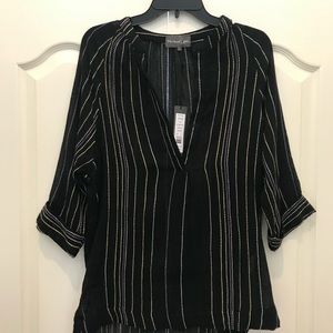 New Michael Stars Black Tunic Top Blouse Small